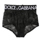 Dolce & Gabbana Black Logo Girdle High Waist Panty Underwear