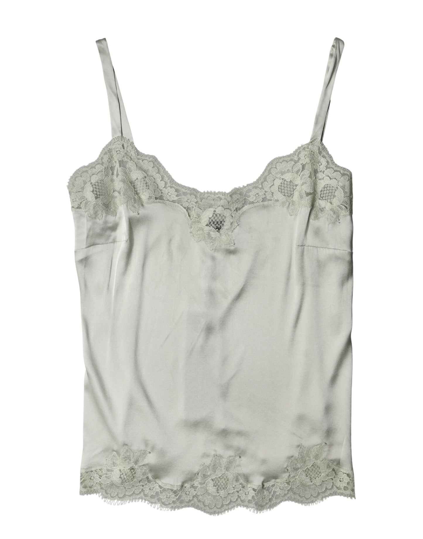 Dolce & Gabbana Light Green Floral Lace Lingerie Top Underwear