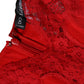 Dolce & Gabbana Red Silk Floral Lace Lingerie Top Underwear