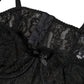 Dolce & Gabbana Black Silk Floral Lace Lingerie Top Underwear