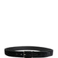 Dolce & Gabbana Black Suede Silver Tone Metal Buckle Men Belt