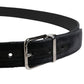 Dolce & Gabbana Black Suede Silver Tone Metal Buckle Men Belt