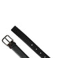 Dolce & Gabbana Black Leather Studded Silver Tone Buckle Belt