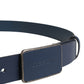 Dolce & Gabbana Blue Leather Logo Metal Buckle Men Belt