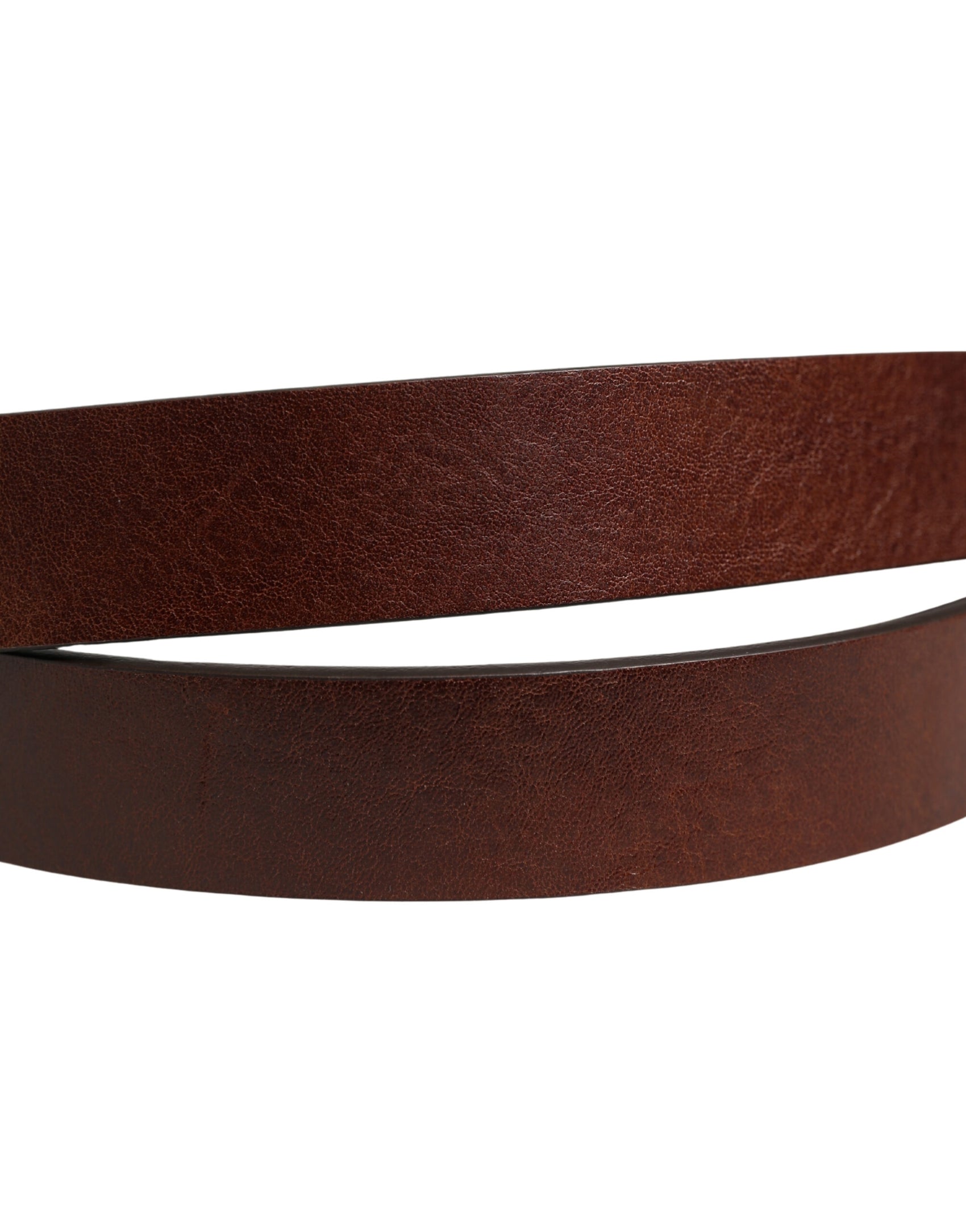 Dolce & Gabbana Brown Leather Logo Metal Buckle Men Belt