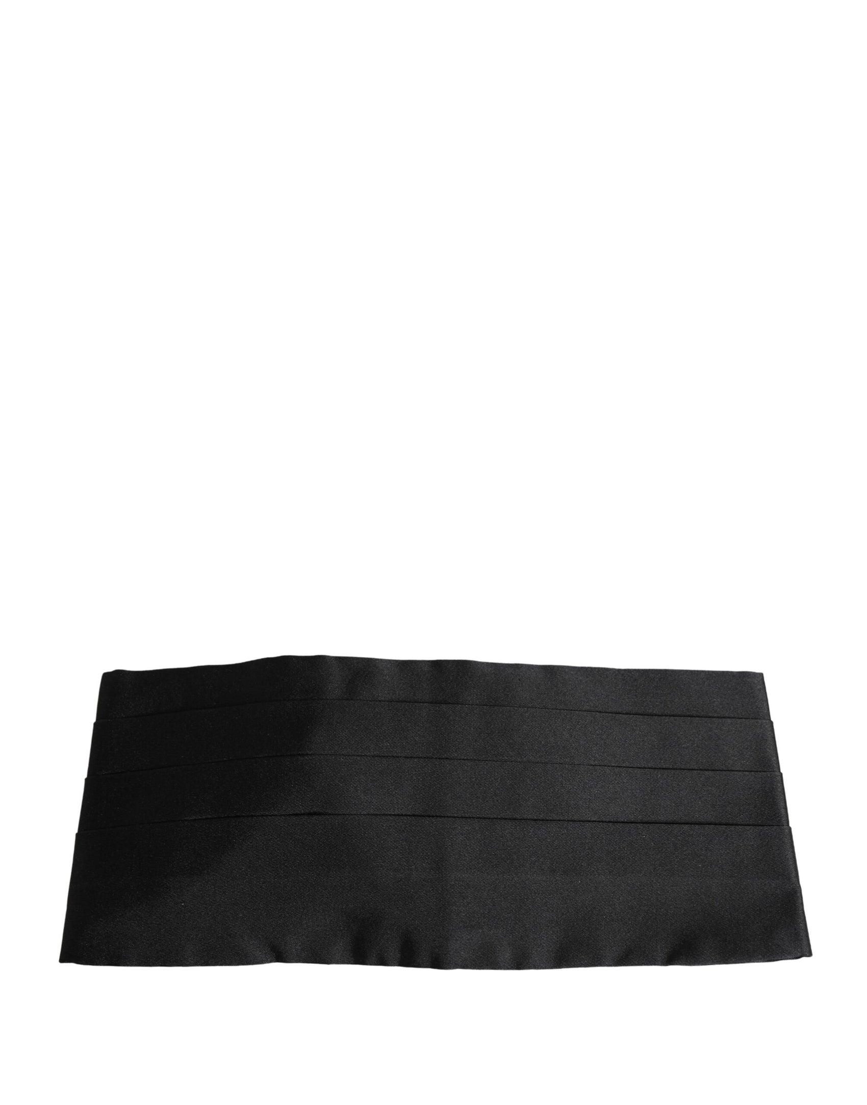 Dolce & Gabbana Black 100% Silk Wide Belt Waist Cummerbund