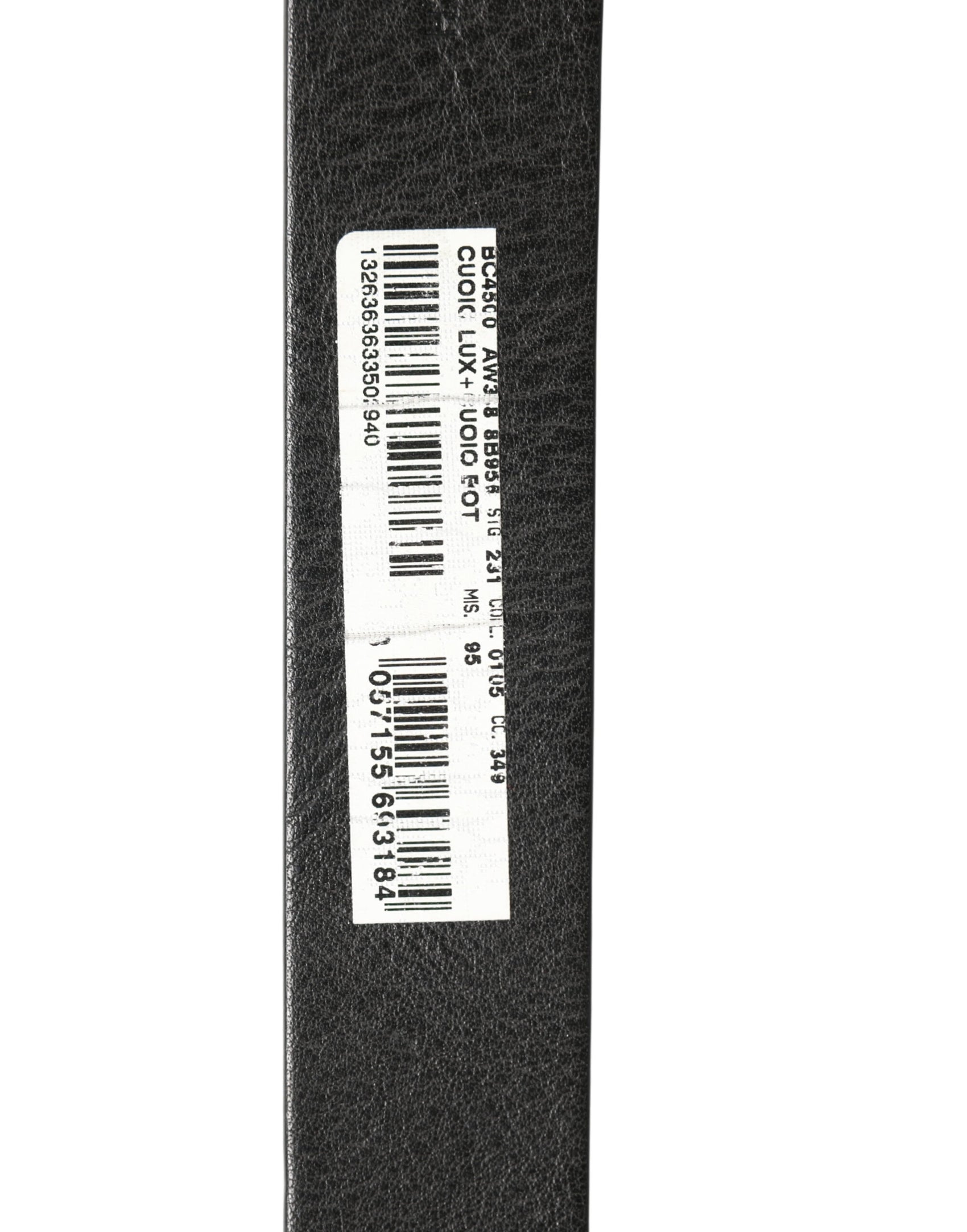 Dolce & Gabbana Black Leather Silver Chain Waist Men Belt