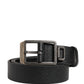 Dolce & Gabbana Black Calf Leather Silver Metal Buckle Belt