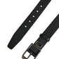 Dolce & Gabbana Black Calf Leather Silver Metal Buckle Belt