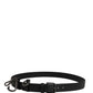 Dolce & Gabbana Black Calf Leather Silver Metal Buckle Belt