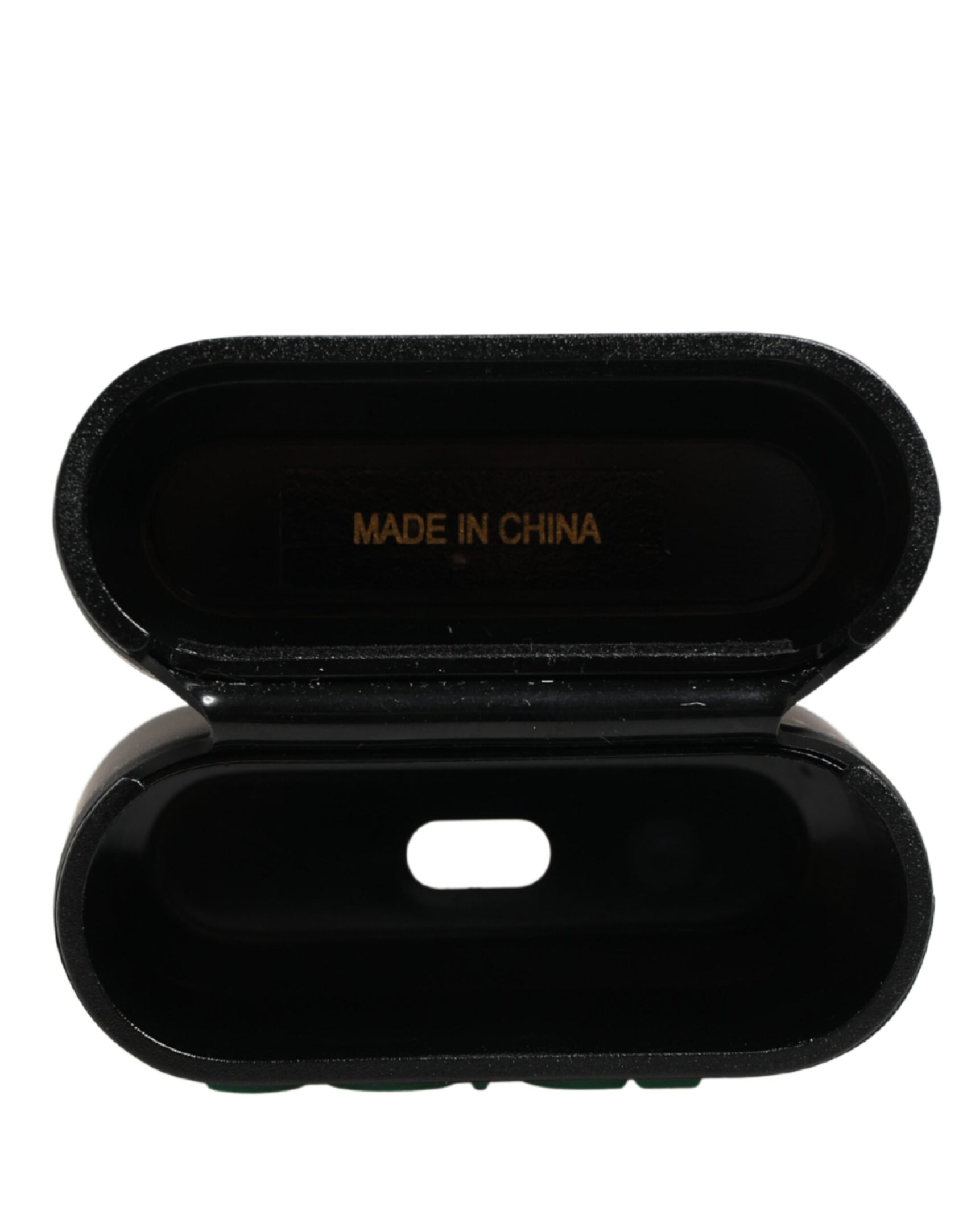 Dolce & Gabbana Black PVC Embossed Logo Flip Holder Women Airpods Case