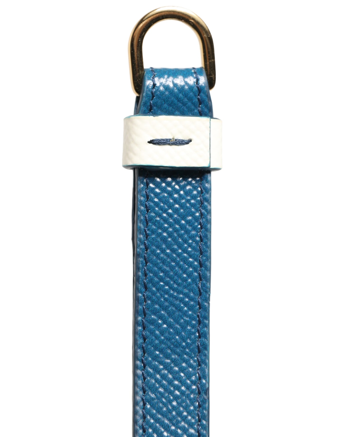 Dolce & Gabbana White Calf Leather Logo Flip Holder Strap Airpods Case