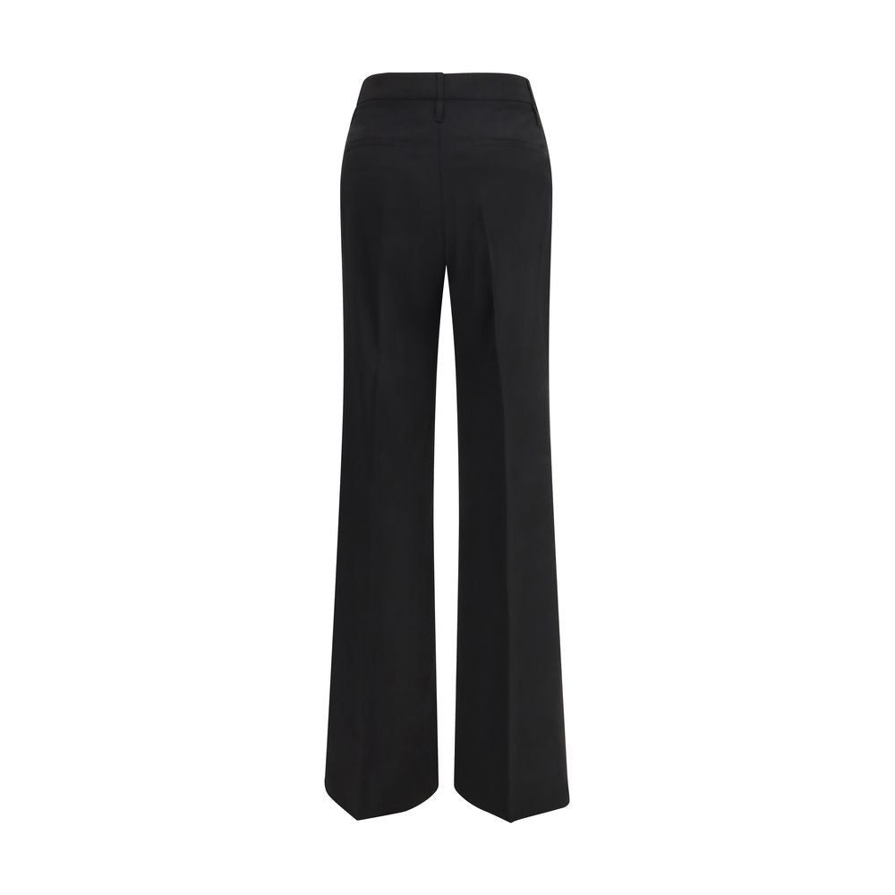 Max Mara Black Fleece Wool Flared Pants