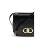 Ferragamo Black Calf Leather Bos Taurus Shoulder Bag