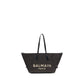 Balmain Black Raffia Shoulder Bag
