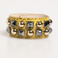 Dolce & Gabbana Yellow Leather Cuff Studded Embellished Bracelet