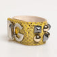 Dolce & Gabbana Yellow Leather Cuff Studded Embellished Bracelet