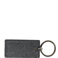 Dolce & Gabbana Black Calf Leather D&G Logo Metal Ring Keyring Keychain