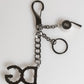Dolce & Gabbana Silver Brass Metal DG Logo Crystal Ring Keyring Keychain