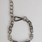 Dolce & Gabbana Silver Tone Chain Lobster Clasp Logo Gray Pearls Bracelet