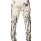 Dolce & Gabbana White Distressed Paint Print LooseDenim Jeans