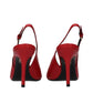 Versace Red Leather High Heel Pumps