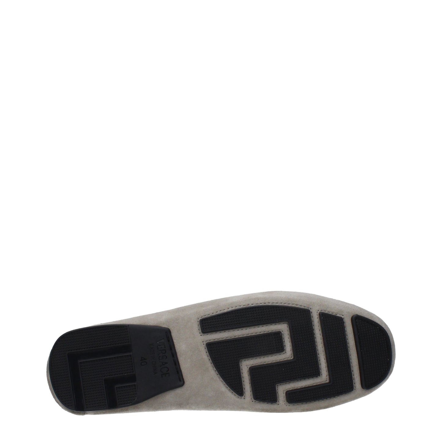 Versace Gray Leather Slip-On Loafers