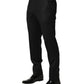 Dolce & Gabbana Black Wool Skinny Men Dress Trouser Pants