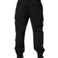 Dolce & Gabbana Black Polyester Cargo Jogger Men Trouser Pants