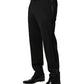 Dolce & Gabbana Black Wool Skinny Men Dress Trouser Pants