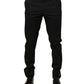 Dolce & Gabbana Black Cotton Skinny Men Dress Trouser Pants