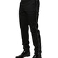 Dolce & Gabbana Black Cotton Skinny Men Dress Trouser Pants