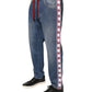 Dolce & Gabbana Blue Cotton Drawstring Straight Denim Jeans