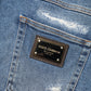 Dolce & Gabbana Blue Cotton Distressed Denim Bermuda Shorts