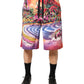 Dolce & Gabbana Multicolor Graphic Print Cotton Bermuda Shorts