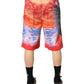 Dolce & Gabbana Multicolor Graphic Print Cotton Bermuda Shorts
