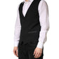Dolce & Gabbana Black Wool Dress Men Formal Waistcoat Vest