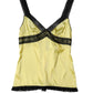 Dolce & Gabbana Yellow Silk Lace Trim Lingerie Top Underwear