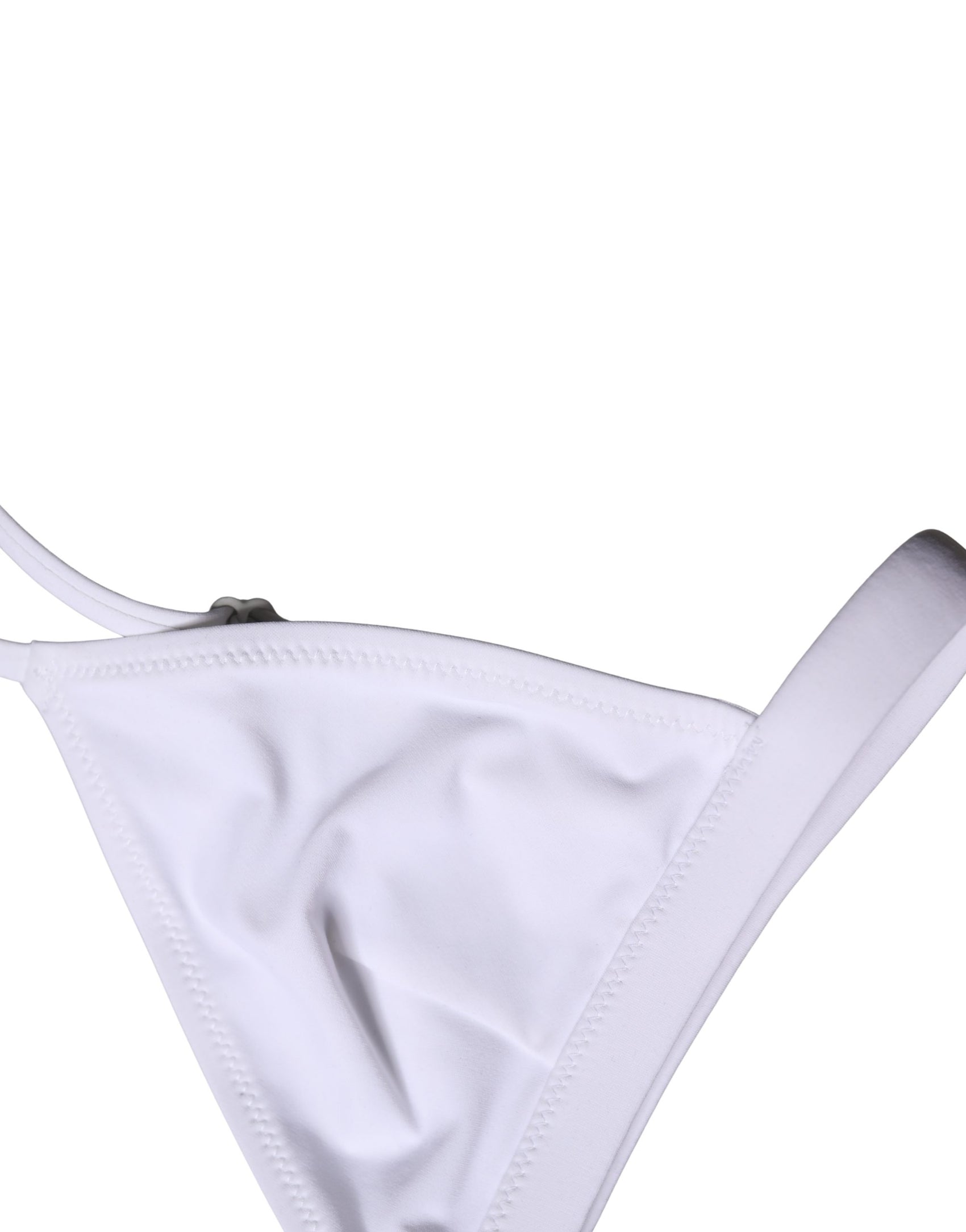 Dolce & Gabbana Top White Nylon Triangle Swimwear Beachwear Bikini