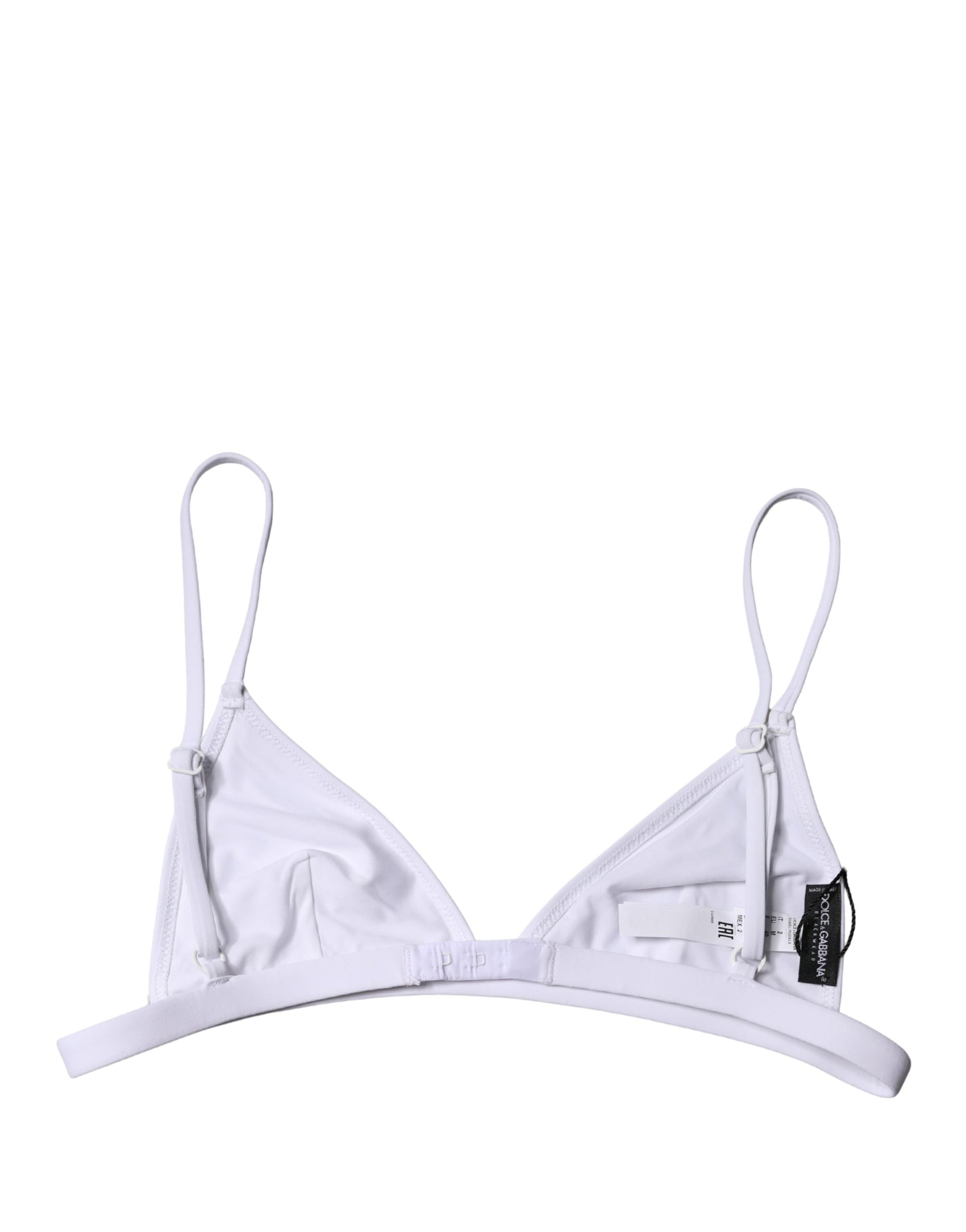 Dolce & Gabbana Top White Nylon Triangle Swimwear Beachwear Bikini