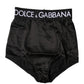 Dolce & Gabbana Black Logo Girdle High Waist Panty  Underwear