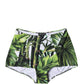 Dolce & Gabbana Green Leaf Print High-Waisted Girdle Underwear
