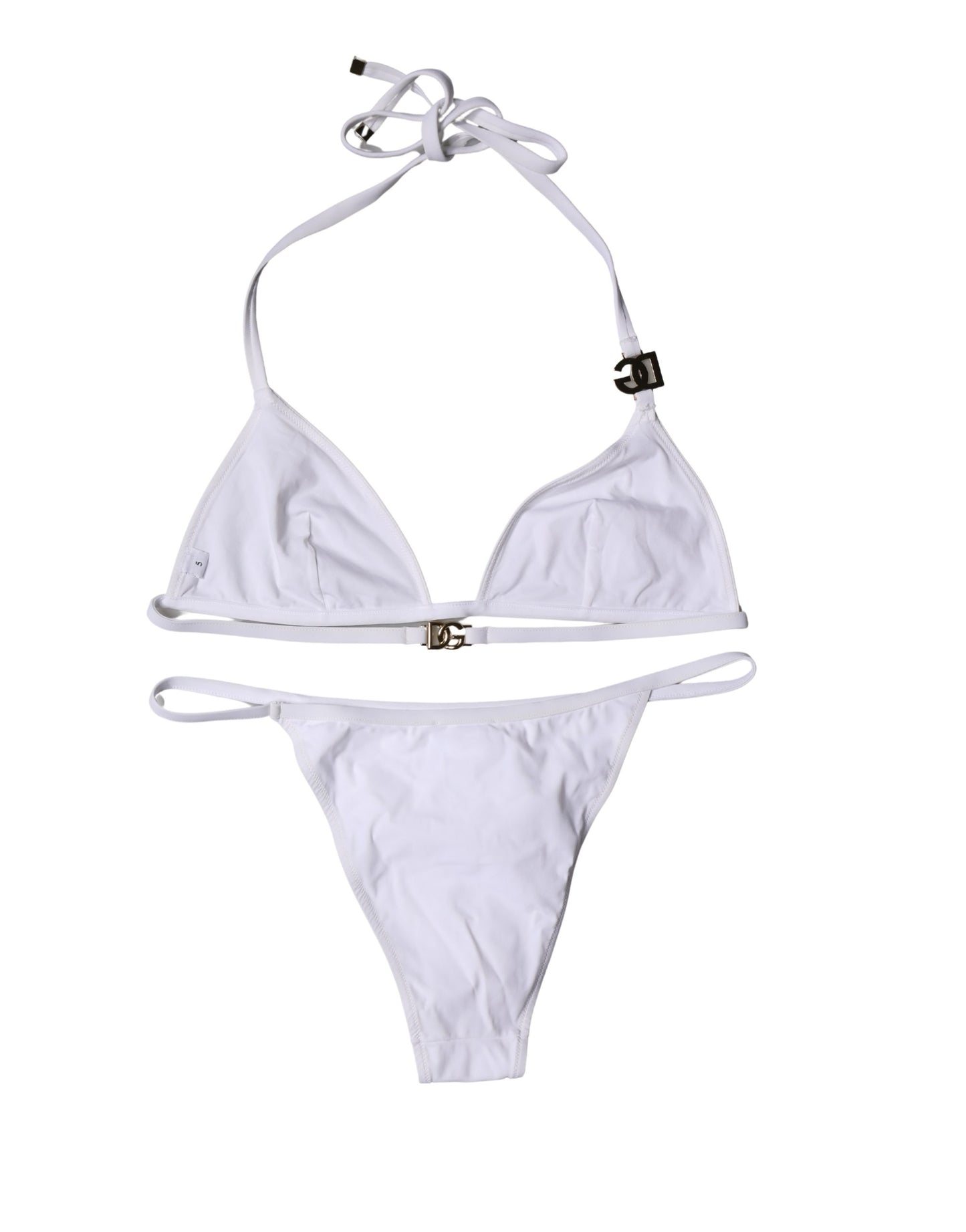 Dolce & Gabbana White Logo Swimsuit 2 Piece Top Bottom Swimwear