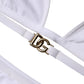 Dolce & Gabbana White Logo Swimsuit 2 Piece Top Bottom Swimwear