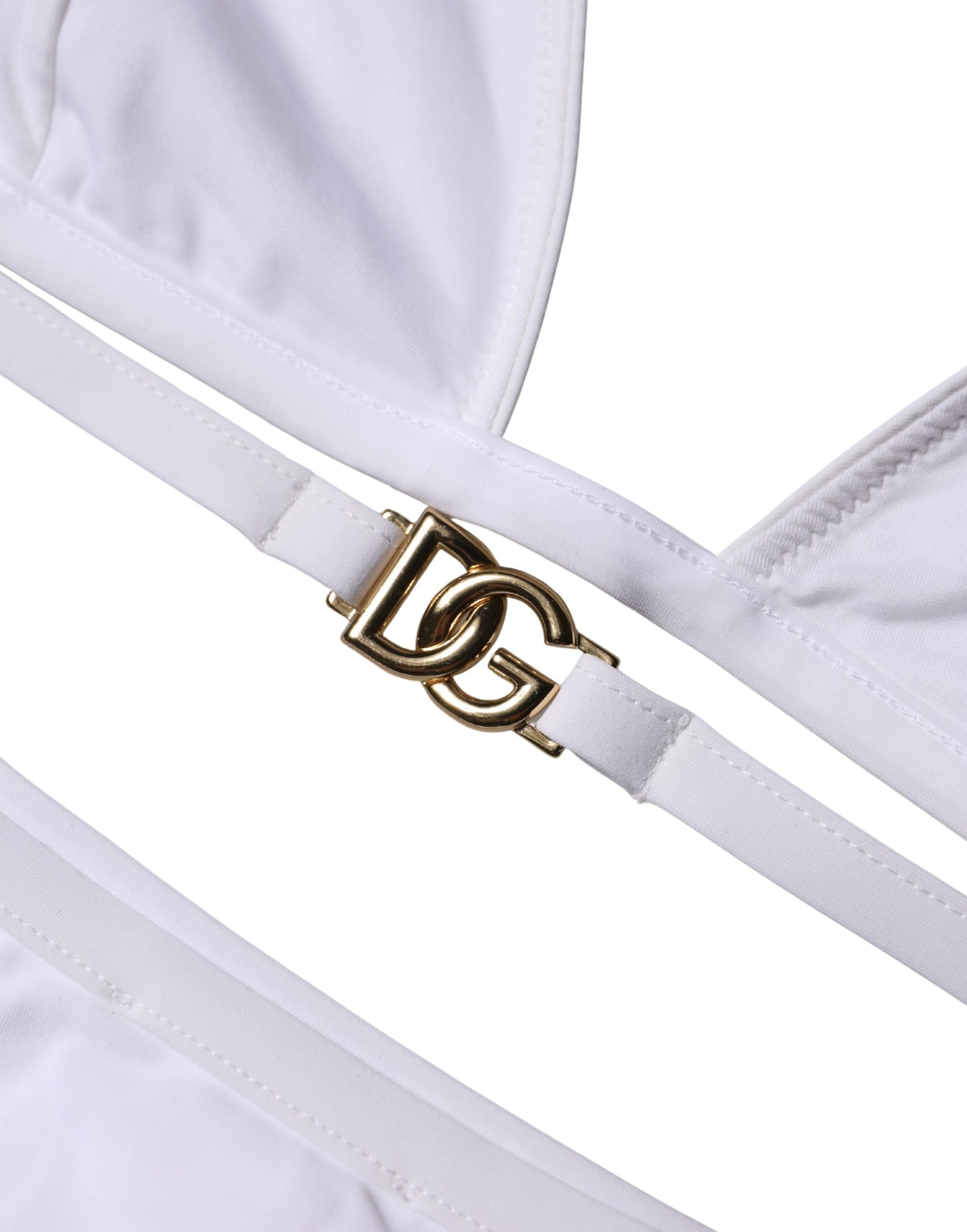 Dolce & Gabbana White Logo Swimsuit 2 Piece Top Bottom Swimwear