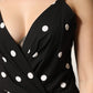 Dolce & Gabbana Black Polka Dotted Viscose Sheath Dress