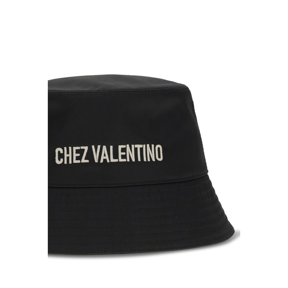 Valentino Garavani Black Cotton Bucket Hat