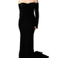Dolce & Gabbana Black Off Shoulder Bodycon Long Gown Dress