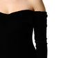 Dolce & Gabbana Black Off Shoulder Bodycon Long Gown Dress