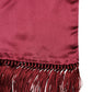 Dolce & Gabbana Red Satin Silk Fringes Men Foulard 137.5cm x14.5cm Scarf